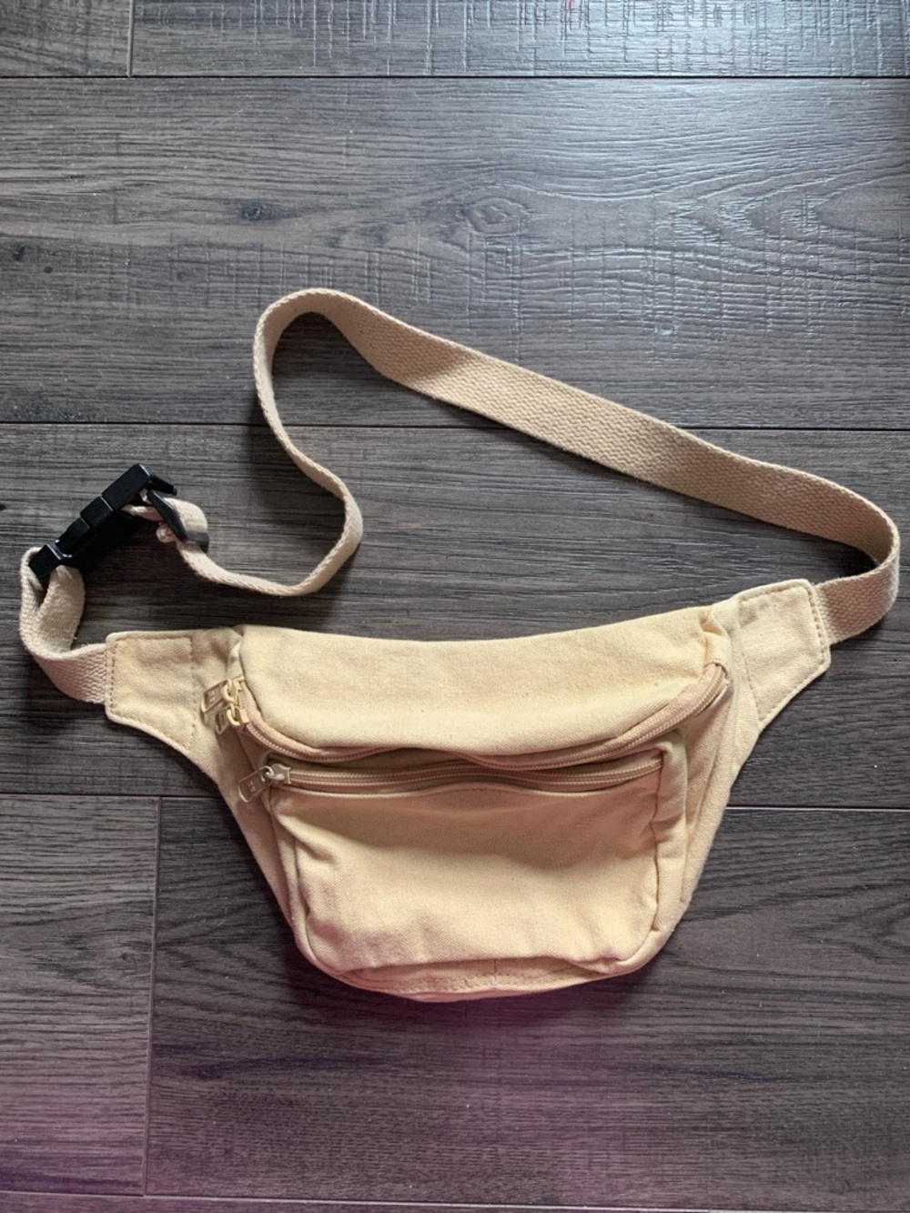 Beige Canvas Fanny Pack Waist Bag